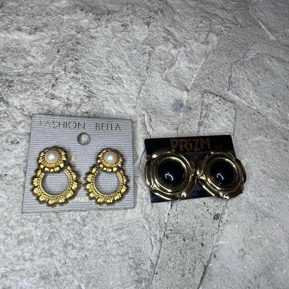 Fashion vintage clip on earring set of 2 - Picture 6 of 6